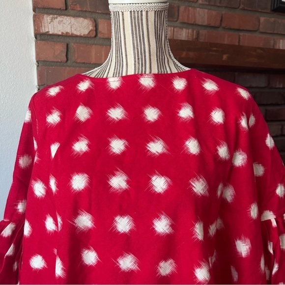 NWT Anthropologie Norblack Norwhite Polka Dot Bell-Sleeve Dress in Red Sz XS/S - Picture 7 of 13